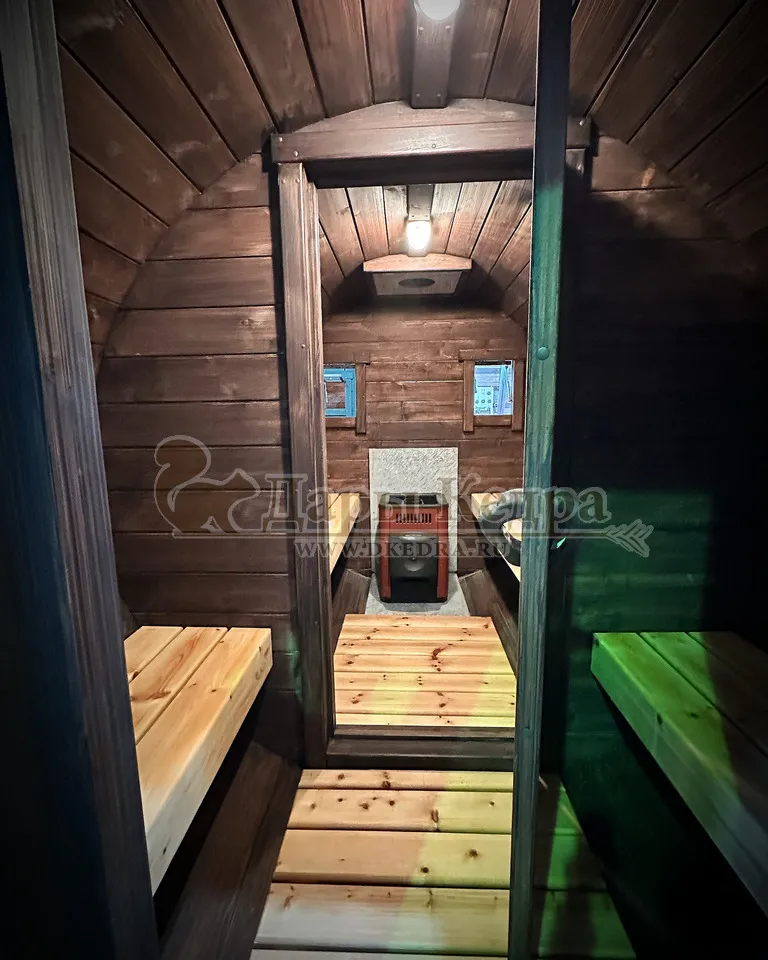 Баня-бочка круглая из кедра 4 метра