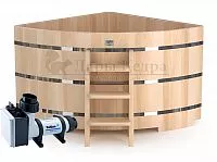 Купель угловая (Фурако) из кедра с внешним электроподогревом